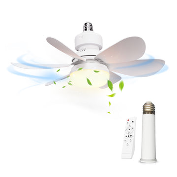 Socket Fan Light w/ Remote - Set of 2